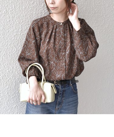 〈洗濯機可能〉ジョーゼット タックスリーブ ブラウス2◇