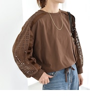 【WEB限定】〈手洗い可能〉レース コンビ カットソー