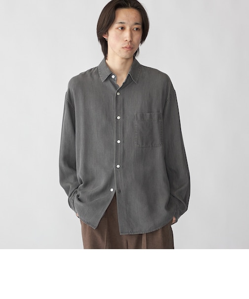 City Ambient Products: レギュラー ドレープ デニム ロング スリーブ シャツ