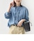 〈洗濯機可能〉ライトオンス フリル デニム シャツ