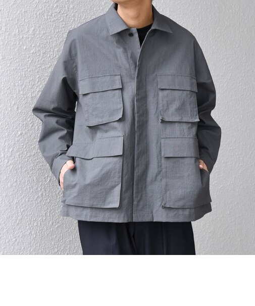 SHIPS any: コットン/ナイロン ワッシャー BDU シャツ ジャケット (セットアップ対応)◇