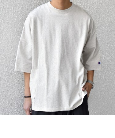 【SHIPS any別注】Champion: ロゴ刺繍 ドルマン キャンプポケット Tシャツ◇