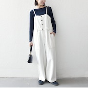SHIPS any:〈洗濯機可能〉カルゼ キャミ ワイド サロペット