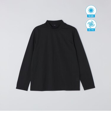 【WEB限定】SHIPS: 防シワ・吸水速乾 Drymix(R) モックネック ロングスリーブ Tシャツ