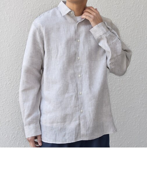 SHIPS any:〈洗濯機可能〉ピュアリネン レギュラーカラー シャツ 26SS◇
