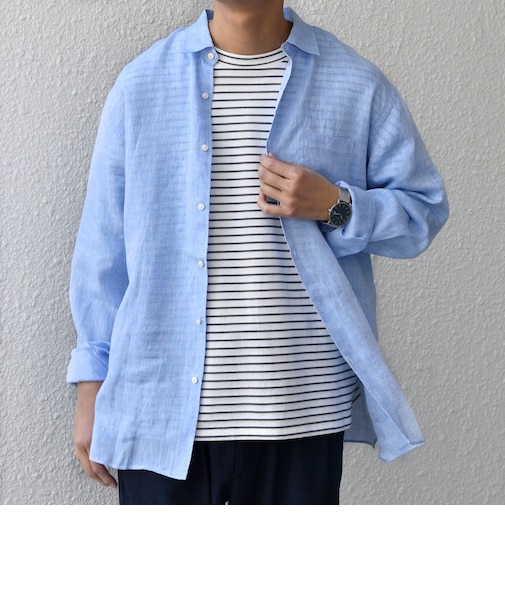 SHIPS any:〈洗濯機可能〉ピュアリネン レギュラーカラー シャツ 26SS◇