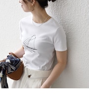 【SHIPS any別注】PETIT BATEAU: ロゴ プリント コンパクト TEE 26SS