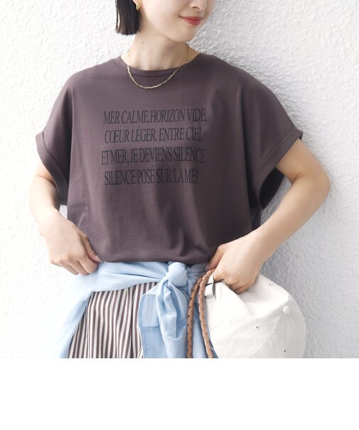 メルティ コットン プリント ロゴ ショート スリーブ Tシャツ