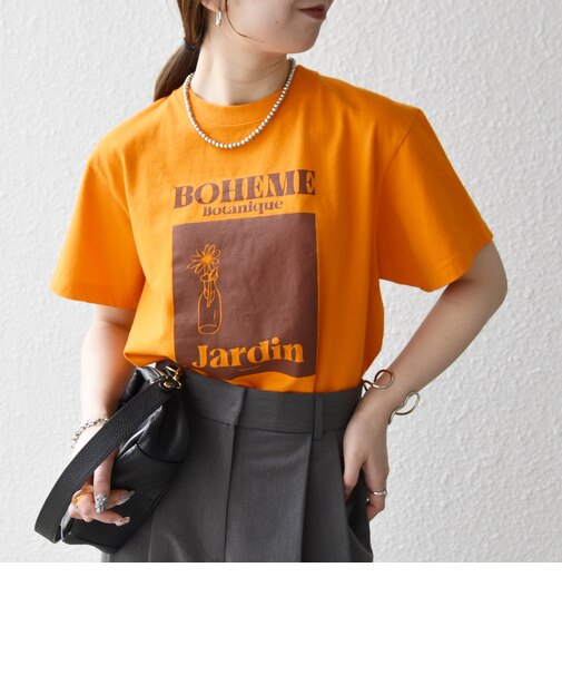 TRICOMER:〈洗濯機可能〉フレンチ ロゴ プリント TEE