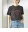 SHIPS Primary Navy Label:LUMIERE フロッキー プリント TEE
