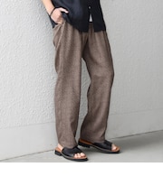 SHIPS any:〈UVカット〉FUTURE LINEN CANVAS リネンライク セミワイド パンツ◇