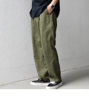 SHIPS any:〈UVカット〉FUTURE LINEN CANVAS リネンライク セミワイド パンツ◇