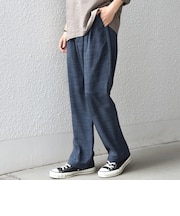 SHIPS any:〈UVカット〉FUTURE LINEN CANVAS リネンライク セミワイド パンツ◇