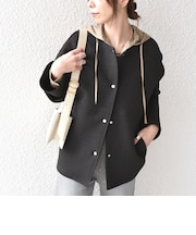 【WEB限定】〈手洗い可能〉ダンボール ノーカラー コート◇