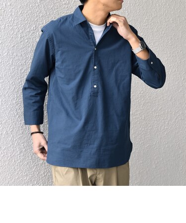 SHIPS any:〈洗濯機可能〉コットン/リネン 7分袖 スキッパー プルオーバー シャツ 26SS◇