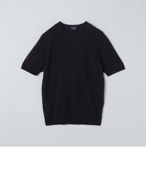 Drumohr: リネン コットン ガーメントダイ クルーネック ニット Tシャツ