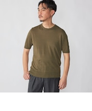 Drumohr: リネン コットン ガーメントダイ クルーネック ニット Tシャツ