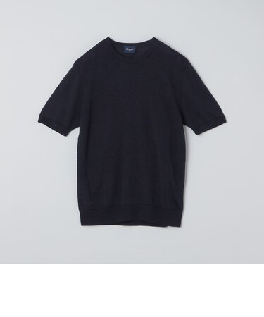 Drumohr: リネン コットン ガーメントダイ クルーネック ニット Tシャツ