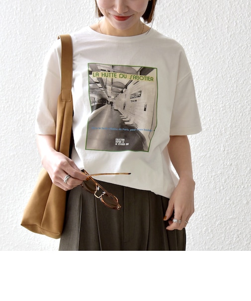 【SHIPS any別注】La Hutte:〈洗濯機可能〉デザイン ロゴ プリント TEE 26AW