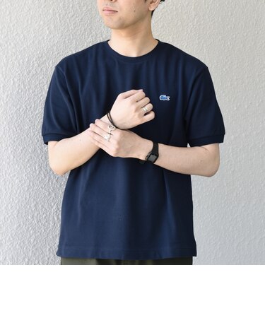 【SHIPS any別注】LACOSTE: ワンポイント ロゴ ピケ クルーネック Tシャツ 26SS◇