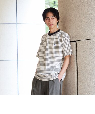 【SHIPS別注】LACOSTE: マイクロ ボーダー Tシャツ