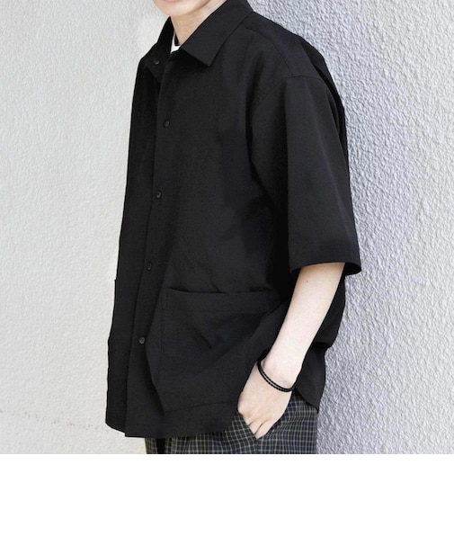 SHIPS any:〈撥水/軽量/ストレッチ〉SOLOTEX(R) シアサッカー キャンプポケット シャツ◇