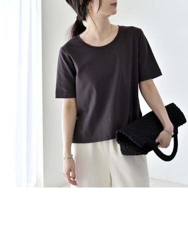 quaranciel:〈接触冷感/汗染み防止加工/洗濯機可能〉ベーシック コンパクト TEE