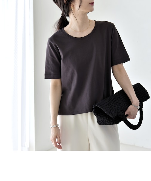 quaranciel:〈接触冷感/汗染み防止加工/洗濯機可能〉ベーシック コンパクト TEE