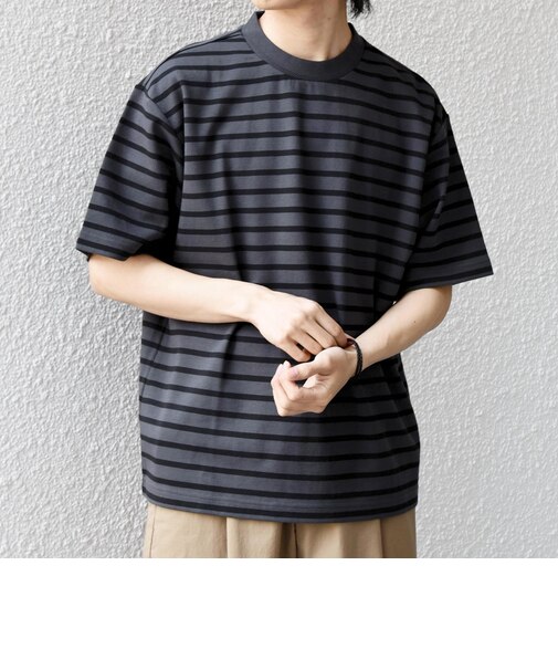 SHIPS any:〈洗濯機可能〉デザイン リブ ベーシック ボーダー Tシャツ◇