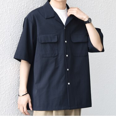 SHIPS any:〈通気性/遮熱/吸水速乾〉CALCULO(R) サマー トロピカル ポケット オープンカラー シャツ(セットアップ対応)◇