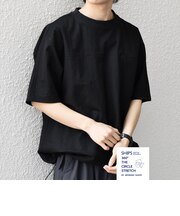 SHIPS any:〈接触冷感/ストレッチ〉360° THE CIRCLE STRETCH リネン ミックス スピンドル Tシャツ(セットアップ対応)◇
