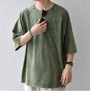 【SHIPS any別注】ONEITA: ケミカルウォッシュ リラックス ラグラン Tシャツ(セットアップ対応)◇