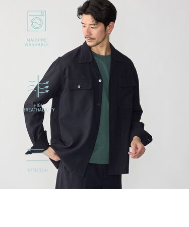 SHIPS:〈撥水/防しわ/洗濯機可能〉DOT AIR(R)オープンカラーシャツ(セットアップ対応)