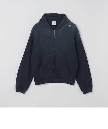 ROA: SUN FADED ORGANIC WAFFLE ZIP UP HOODIE