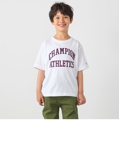 Champion:〈洗濯機可能〉アスレチック プリント Tシャツ<KIDS>