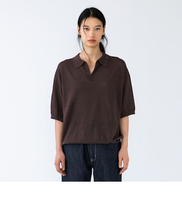 【City Ambient Products別注】crepuscule: WASHI SKIPPER ニットポロ