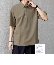 SHIPS any:〈接触冷感/ストレッチ〉360° THE CIRCLE STRETCH リネン ミックス ポロシャツ(セットアップ対応)◇