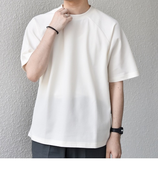 【WEB限定】SHIPS any:〈UVカット〉SORONA(R) ワッフル ラグラン リラックス Tシャツ◇