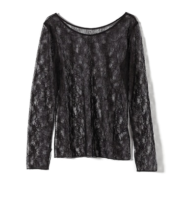 little black:〈手洗い可能〉2WAY レース ロング スリーブ TEE