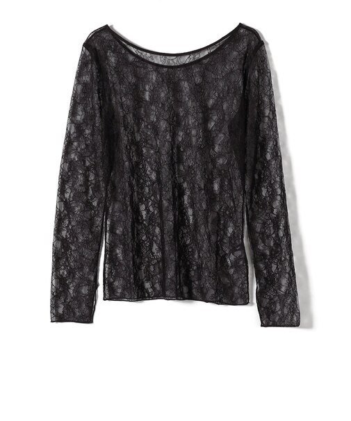 little black:〈手洗い可能〉2WAY レース ロング スリーブ TEE