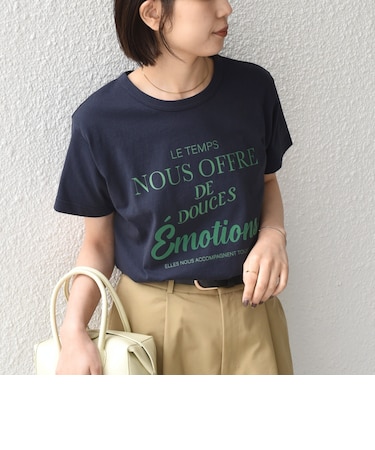 SHIPS Colors:〈洗濯機可能〉フロッキー コンビ プリント TEE◇