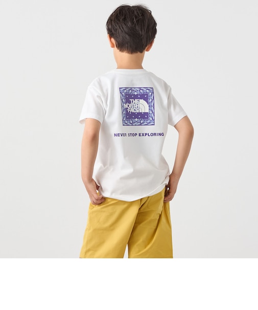 THE NORTH FACE: スクエア バンダナ バックプリント ロゴ Tシャツ 26SS<KIDS>