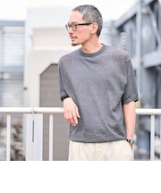 SHIPS: 〈手洗い可能〉和紙 クルーネック ニット Tシャツ