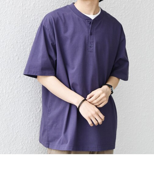 SHIPS any:〈接触冷感/吸水速乾/UVカット/遮熱〉Raylock ヘンリーネック Tシャツ◇