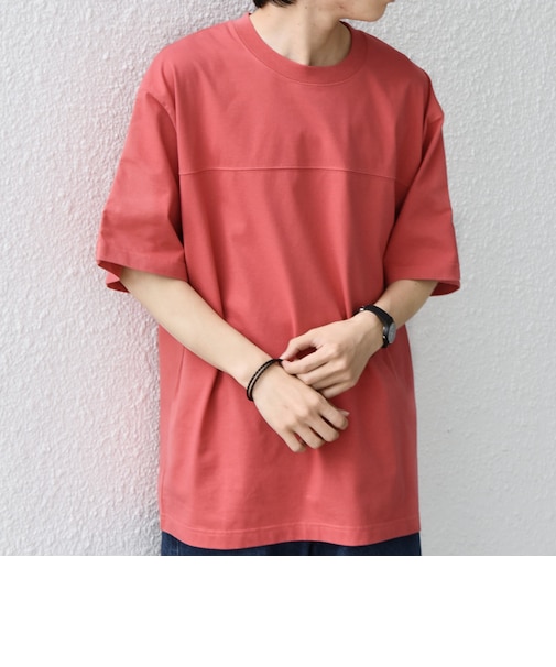 SHIPS any:〈接触冷感/吸水速乾/UVカット/遮熱〉Raylock フットボール Tシャツ◇