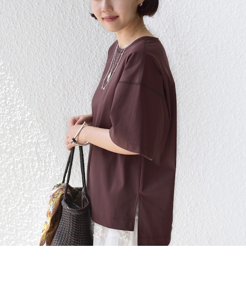 〈接触冷感/UVカット〉ガゼット デザイン ワイド スリーブ TEE