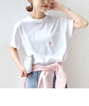 【WEB限定】SHIPS: エンブロイダリー SHロゴ ポケット Tシャツ