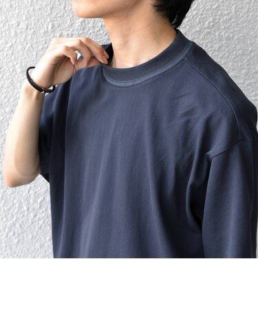SHIPS any:〈洗濯機可能〉エアロ スケープ メッシュ 鹿の子 リブ Tシャツ◇