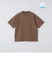 SHIPS:〈接触冷感〉リネン ライク ジャカード ショートスリーブ Tシャツ