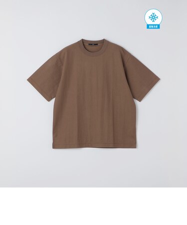 SHIPS:〈接触冷感〉リネン ライク ジャカード ショートスリーブ Tシャツ